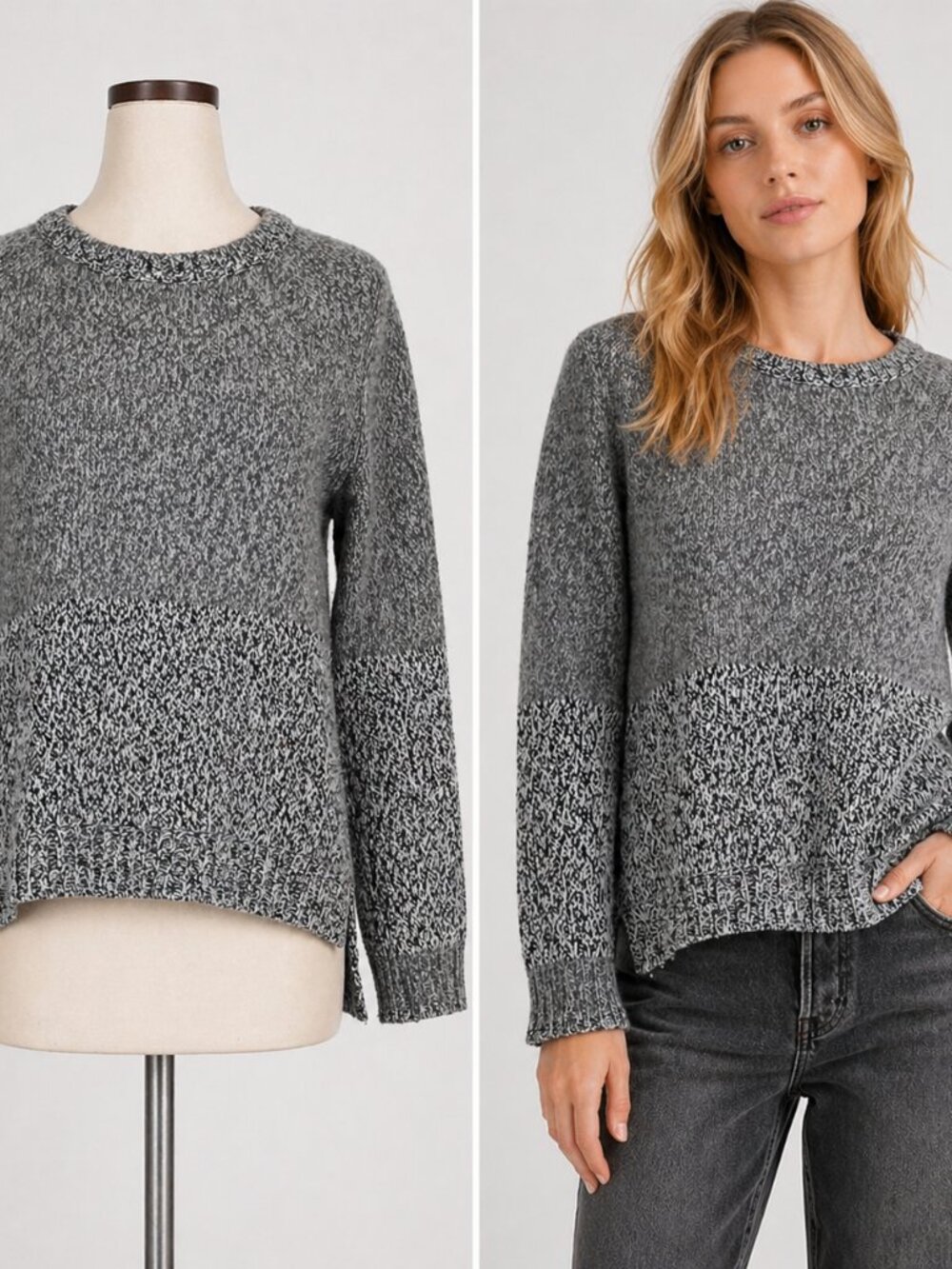 Rag & Bone XS Wool Sweater Marled Knit Quiet Luxury Minimalist Designer Capsule